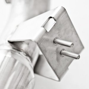 Ford Focus Performance Exhaust - Stainless Works - 3in High-Flow Cats Downpipe - `13-`18